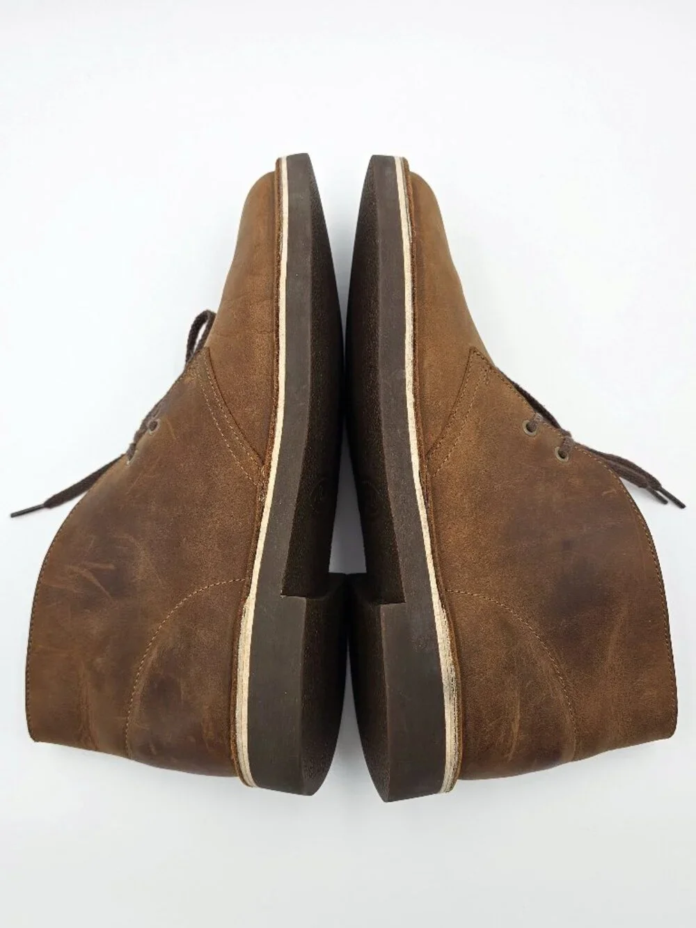 Clarks Bushacre 2 Leather Desert Brown Chukka Lace Up Boots 15522 Men's Size 8